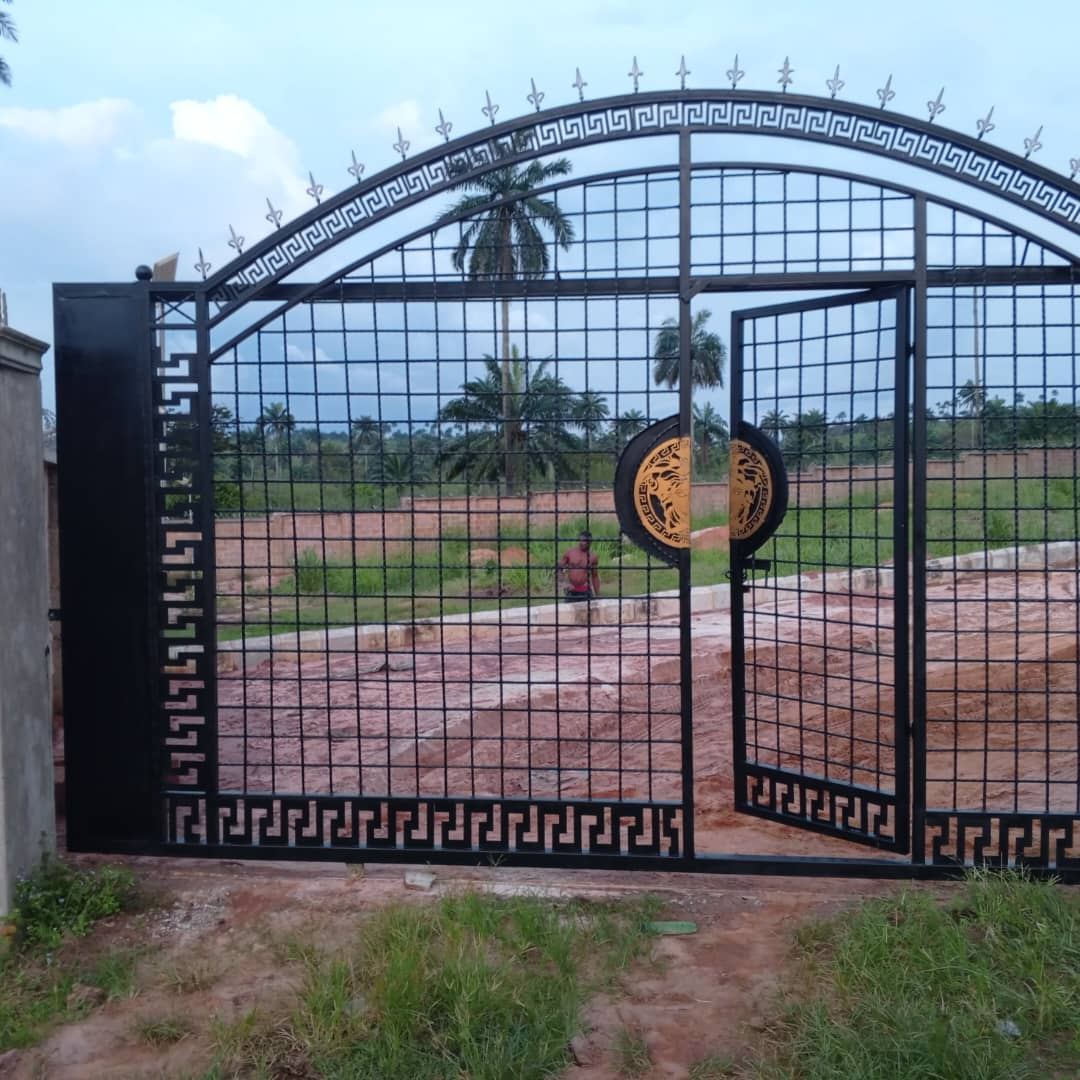 Ornamental steel gate at the entrance of an estate